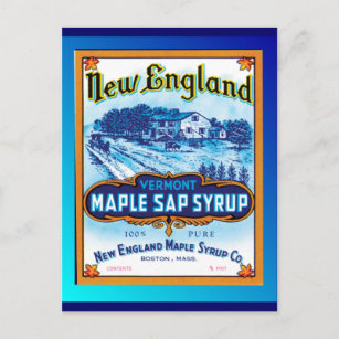 New England Vermont Maple Syrup Briefkaart