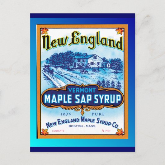New England Vermont Maple Syrup Briefkaart (Voorkant)
