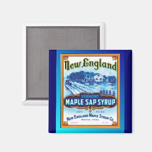 New England Vermont Maple Syrup Magneet (Voorkant / Achterkant)