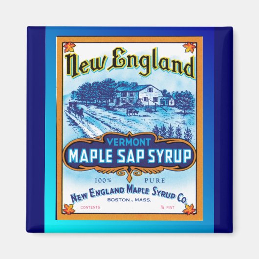 New England Vermont Maple Syrup Magneet (Voorkant)
