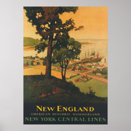 New England Vintage Travel Poster (Voorkant)
