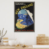 New England Vintage Travel Poster en Retro Prints (Keuken)