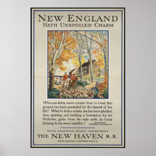 New England Vintage Travel Poster en Retro Prints