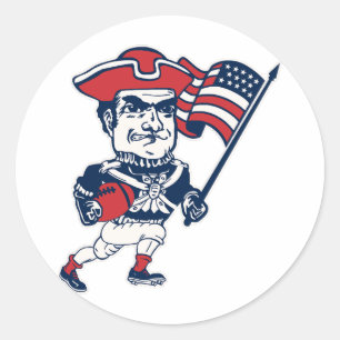 New England Voetbal Mascotte Ronde Sticker