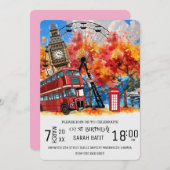 New England Waterverf Invitation SJABLOON, East C Kaart (Voorkant / Achterkant)