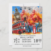 New England Waterverf Invitation SJABLOON, East C Kaart (Voorkant)