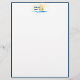 New England Waterverf Seashore Shell Briefhoofd