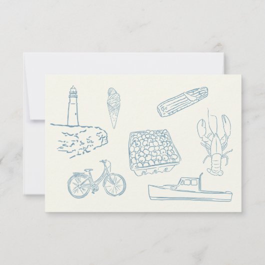 New England Wedding details kaart (Achterkant)