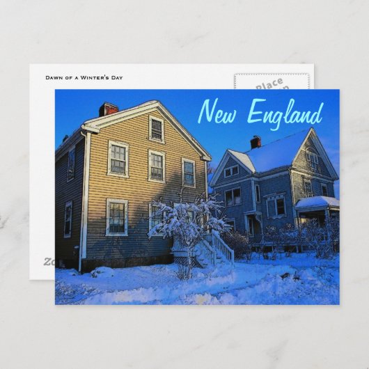 New England Winter Briefkaart (Voorkant / Achterkant)