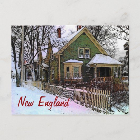 New England Winter Briefkaart (Voorkant)