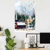 New England Winter Church Poster (Thuiskantoor)