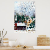 New England Winter Church Poster (Keuken)