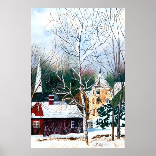 New England Winter Church Poster (Voorkant)