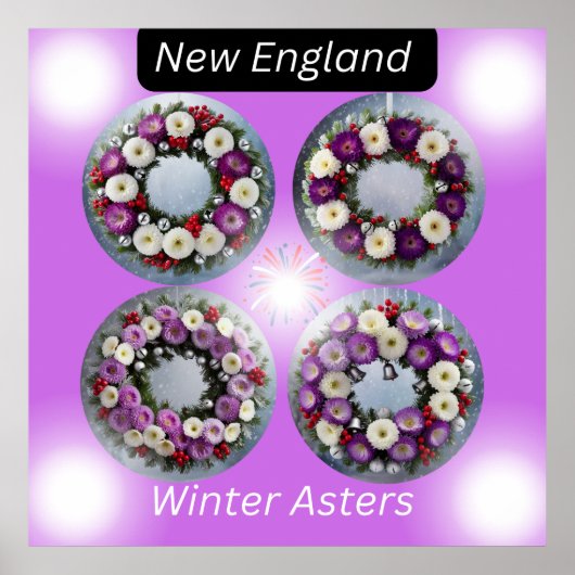 New England Winter Masters Krans Wall Art Poster (Voorkant)