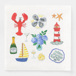 New England Zeevruchten Nantucket Thema Servet