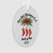 New Family of 3 First Christmas Keepsake 2025 Ornament (voorkant)