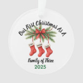 New Family of 3 First Christmas Keepsake 2025 Ornament (voorkant)