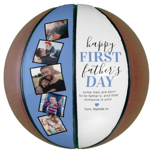 New Father Photo Collage Basketball Basketbal (Verticaal)
