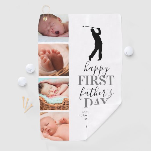 New Father Photo Collage Golfhanddoek (Insitu)