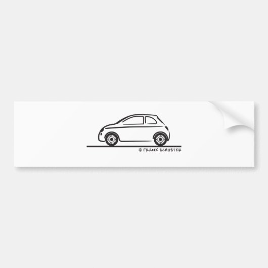 New Fiat 500 Cinquecento Bumpersticker (Voorkant)