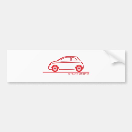 New Fiat 500 Cinquecento Bumpersticker (Voorkant)