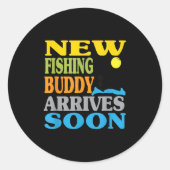 New Fishing Father’s Day Grandpa, Funny, Mom, Baby Ronde Sticker (Voorkant)