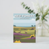 New Forest Nationaal Park Reizen Briefkaart (Staand voorkant)