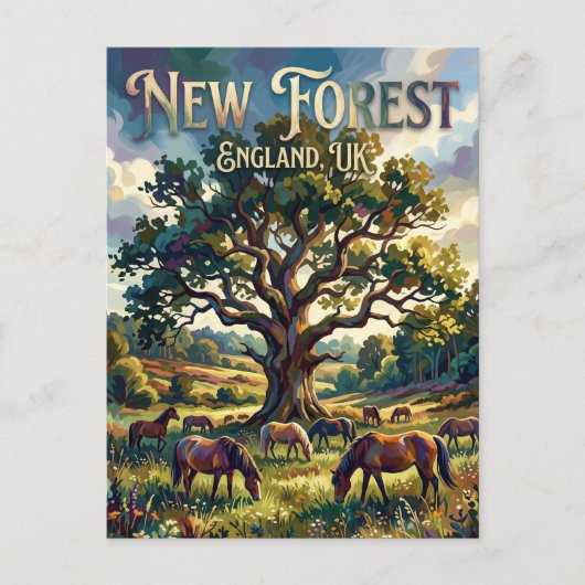 New Forest Nationaal Park VK Briefkaart (Voorkant)
