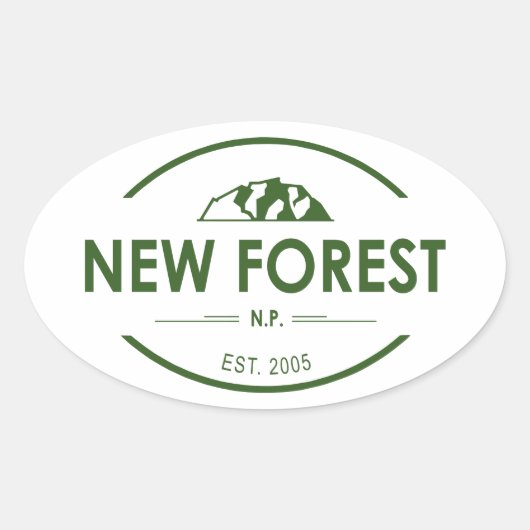 New Forest National Park Ovale Sticker (Voorkant)