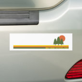 New Forest National Park Pine Trees Sun Bumpersticker (Op auto)