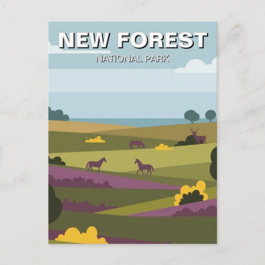 New Forest National Park Travel Briefkaart (Voorkant)