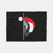 New Foundland Dog Lover Funny Santa Hat Christmas  Fleece Deken (Voorkant (Horizontaal))