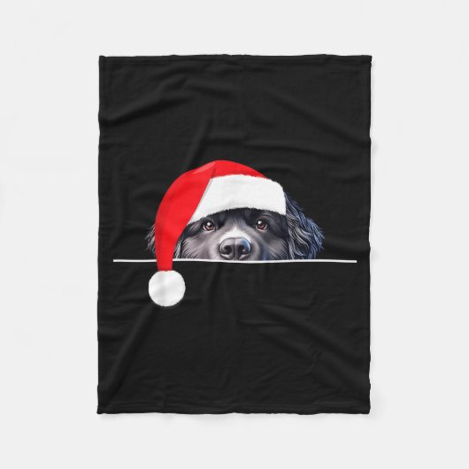 New Foundland Dog Lover Funny Santa Hat Christmas  Fleece Deken (Voorkant)