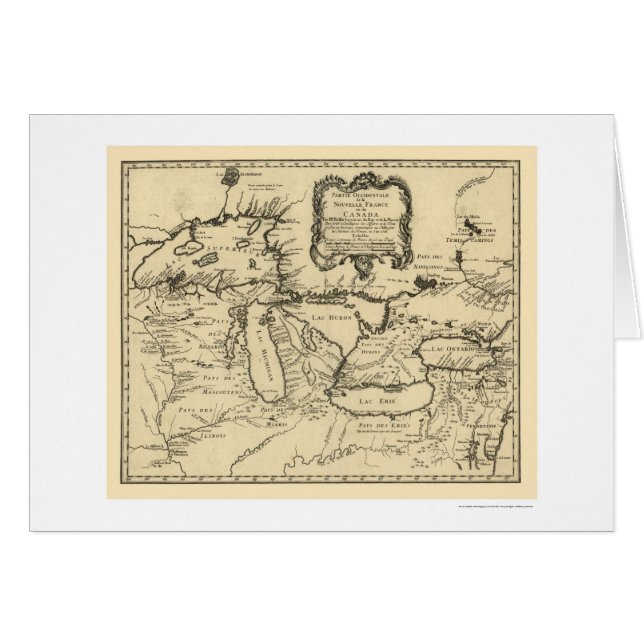 New France Canada Map 1755 (Voorkant Horizontaal)