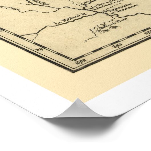 New France Canada Map 1755 Poster (Hoek)