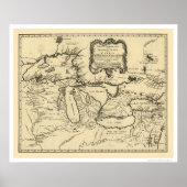 New France Canada Map 1755 Poster (Voorkant)