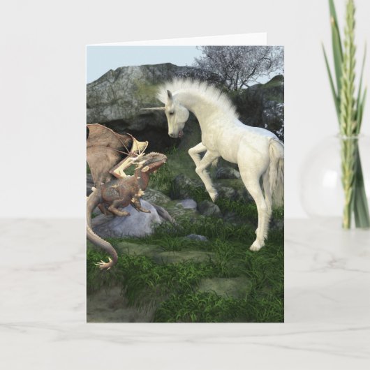 New Friends Baby Dragon en Unicorn Foal Fantasy Kaart (Voorkant)