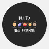 New Friends Dwarf Planets Funny Astronomy Science  Ronde Sticker (Voorkant)