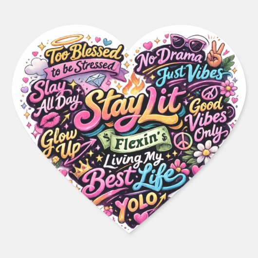 New generation stickers. hart sticker (Voorkant)