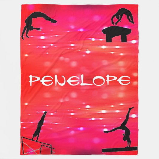 New Girls Gymnastics Events Blanket Personalized Fleece Deken (Voorkant)