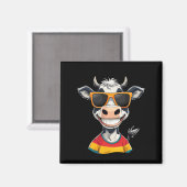 New Glarus Wi Usa Funny Cow Cartoon Design  Magneet (Voorkant / Achterkant)