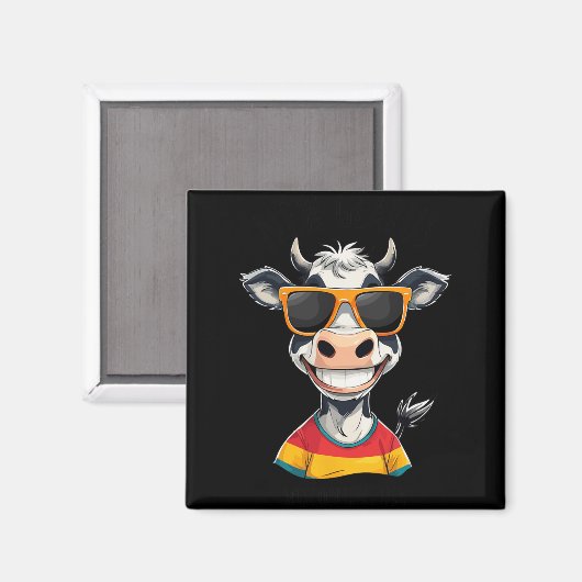 New Glarus Wi Usa Funny Cow Cartoon Design Magneet (Voorkant / Achterkant)