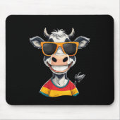 New Glarus Wi Usa Funny Cow Cartoon Design Muismat (Voorkant)