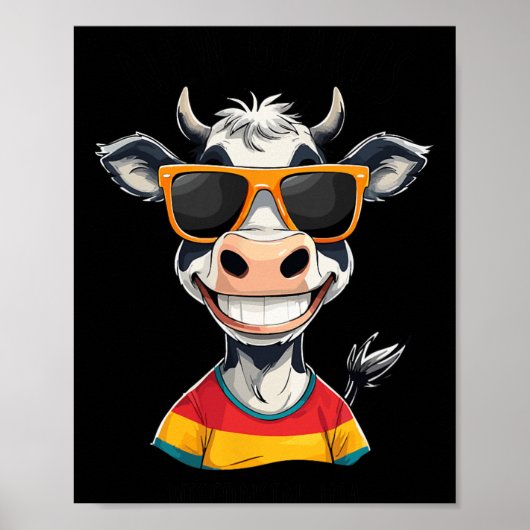 New Glarus Wi Usa Funny Cow Cartoon Design  Poster (Voorkant)