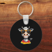 New Glarus Wi Usa Funny Cow Cartoon Design  Sleutelhanger (Voorkant)