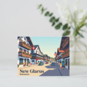 New Glarus, Wisconsin VS Briefkaart (Staand voorkant)