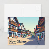 New Glarus, Wisconsin VS Briefkaart (Voorkant / Achterkant)
