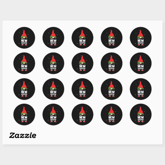 New Gnome Matching Family Group Christmas Party Pa Ronde Sticker (Vel)
