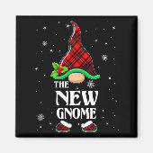 New Gnome Red Plaid Matching Family Christmas Paja Magneet (Voorkant)