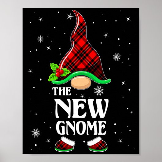 New Gnome Red Plaid Matching Family Christmas Paja Poster (Voorkant)